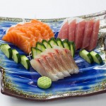 Sashimi de salmão, atum e pargo